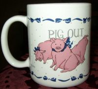 Sunnycraft PIG Coffee Mug PIG OUT Vintage 1986